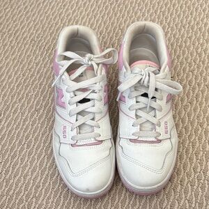 New Balance 550 White and Pink Shoes